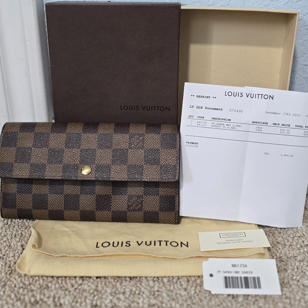 Louis Vuitton Damier Ebene Sarah Wallet
